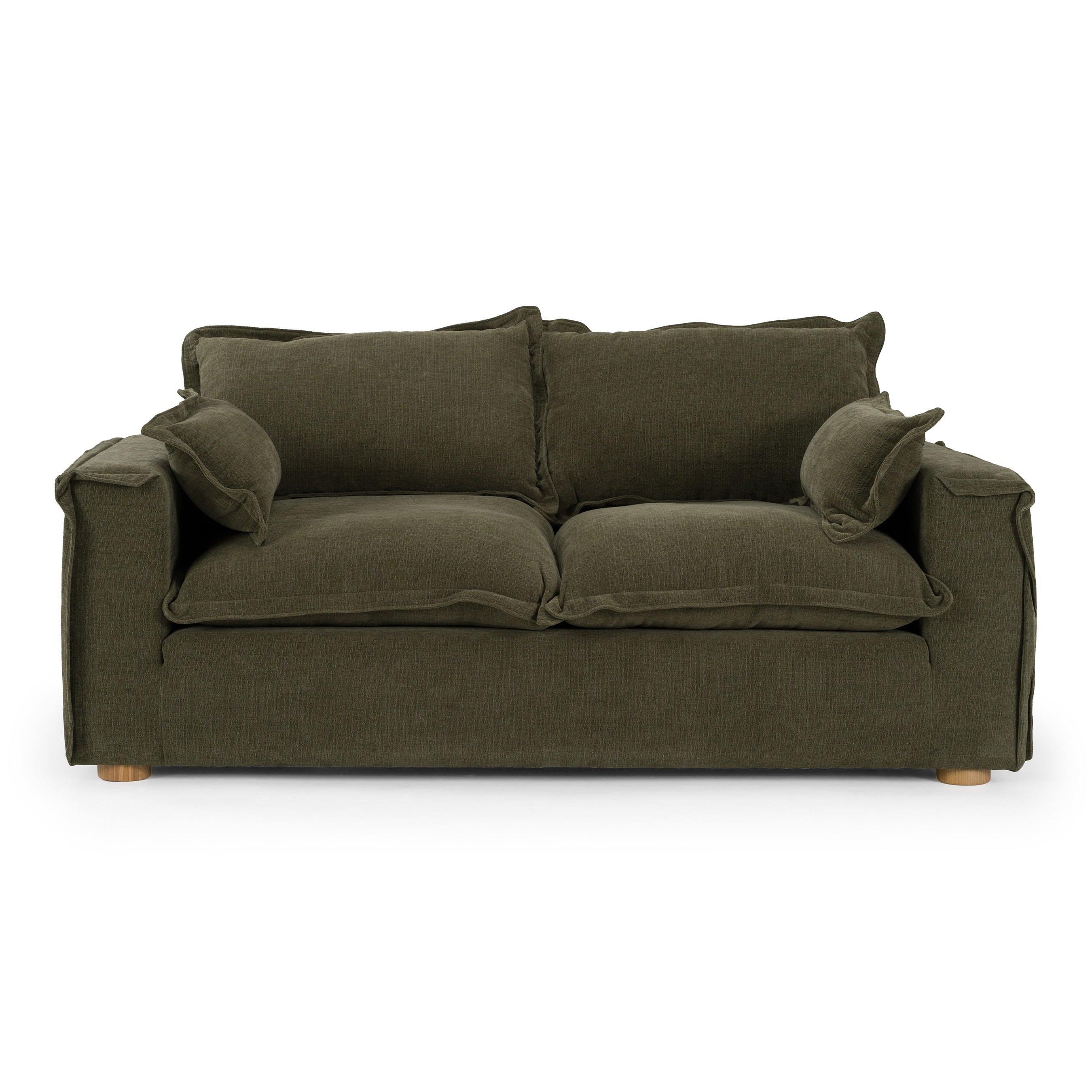 Durbin - Modern Green Fabric Loveseat
