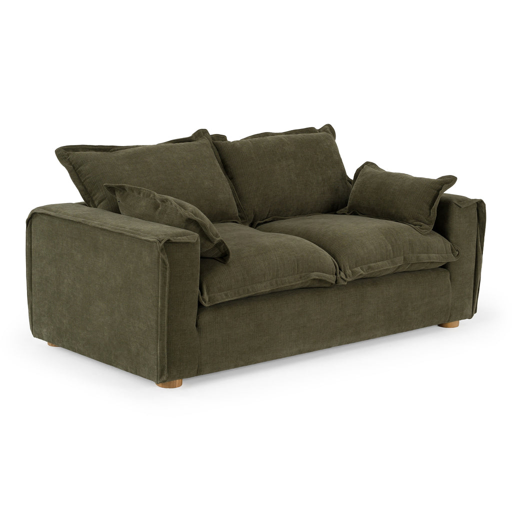 Durbin - Modern Green Fabric Loveseat