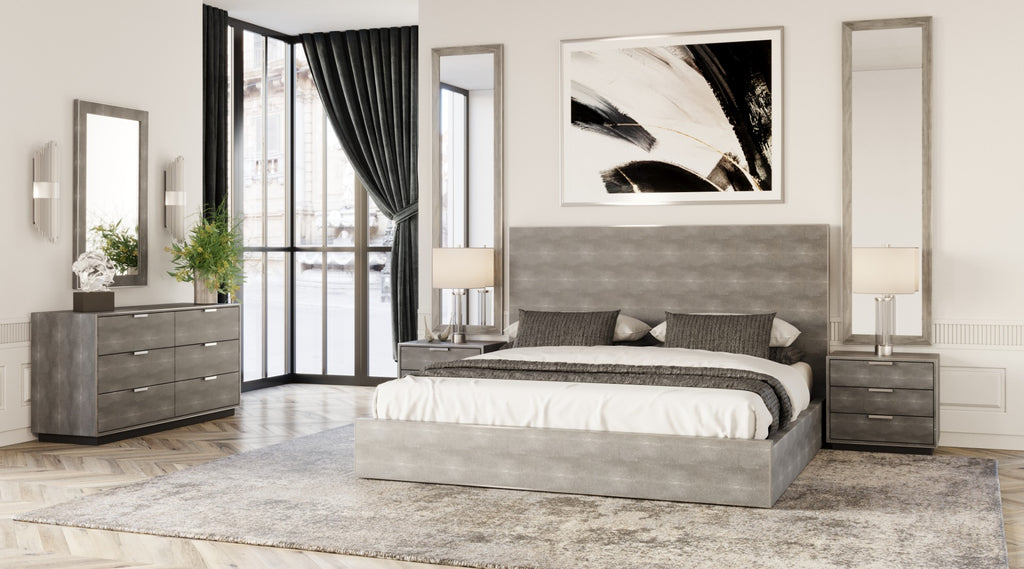 Dynasty - Modern Shagreen Bed - Modern Shagreen Bed