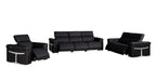 1126 Divanitalia 6-Piece Modular Power Reclining Sofa, Loveseat & Chair Set in Top Grain Italian Leather with 6 Power Recliners & Power Headrests - Black - SKU 1126-BLACK-6.6-HT-3PC - view 4