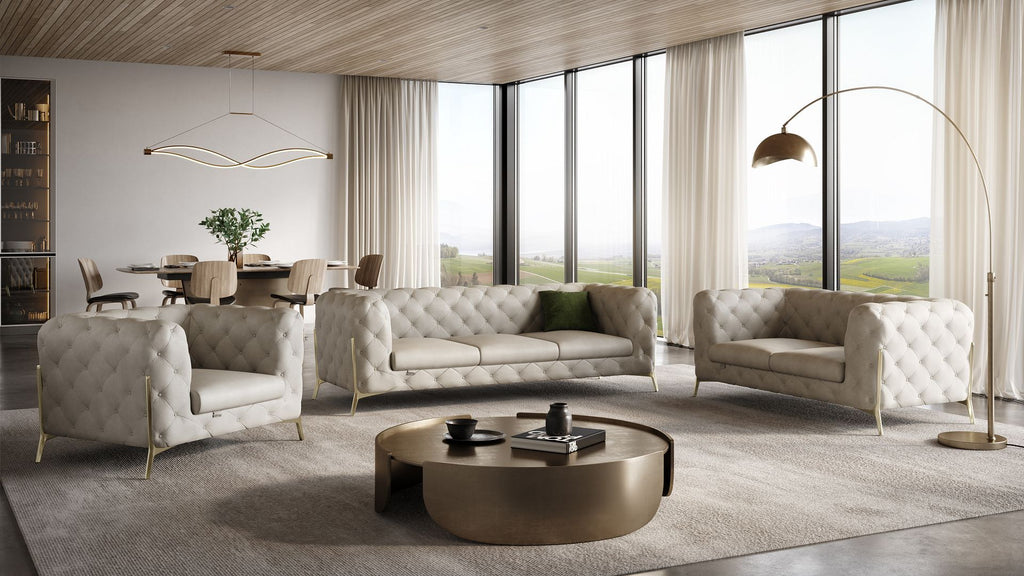 970 Divanitalia 3-Piece Sofa Set in Top-grain Italian Leather