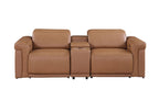 1126 Divanitalia 3-Piece Modular Power Reclining Loveseat in Top Grain Italian Leather with 2 Power Recliners & Power Headrests
