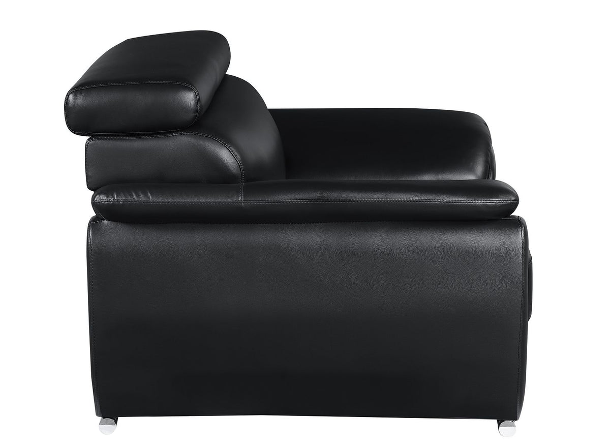 4571 Modern Genuine Leather Chair - Black - SKU 4571-CH-BLACK - view 5