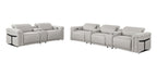 1126 Divanitalia 8-Piece Modular Power Reclining Sofa & Loveseat Set in Top Grain Italian Leather with 5 Power Recliners & Power Headrests - Light Grey - SKU 1126-LT_GREY-8.5-HT - view 4