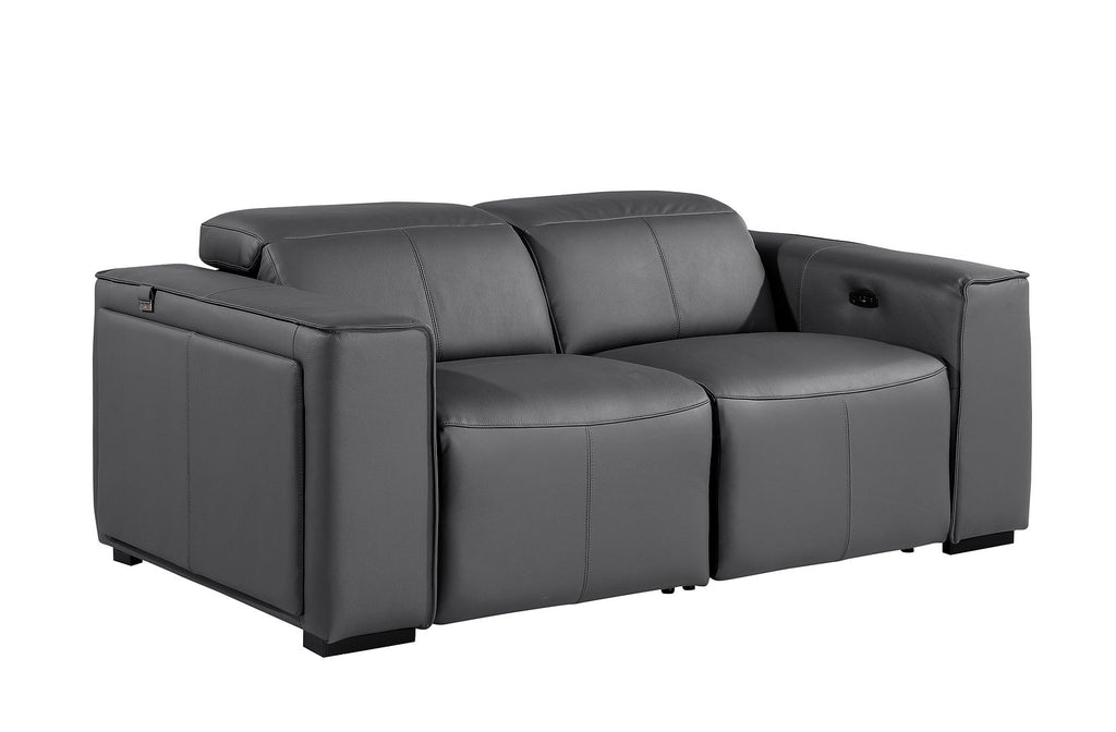 1224 Divanitalia 2-Piece Modular Power Reclining Loveseat in Top Grain Italian Leather with 2 Power Recliners & Power Headrests