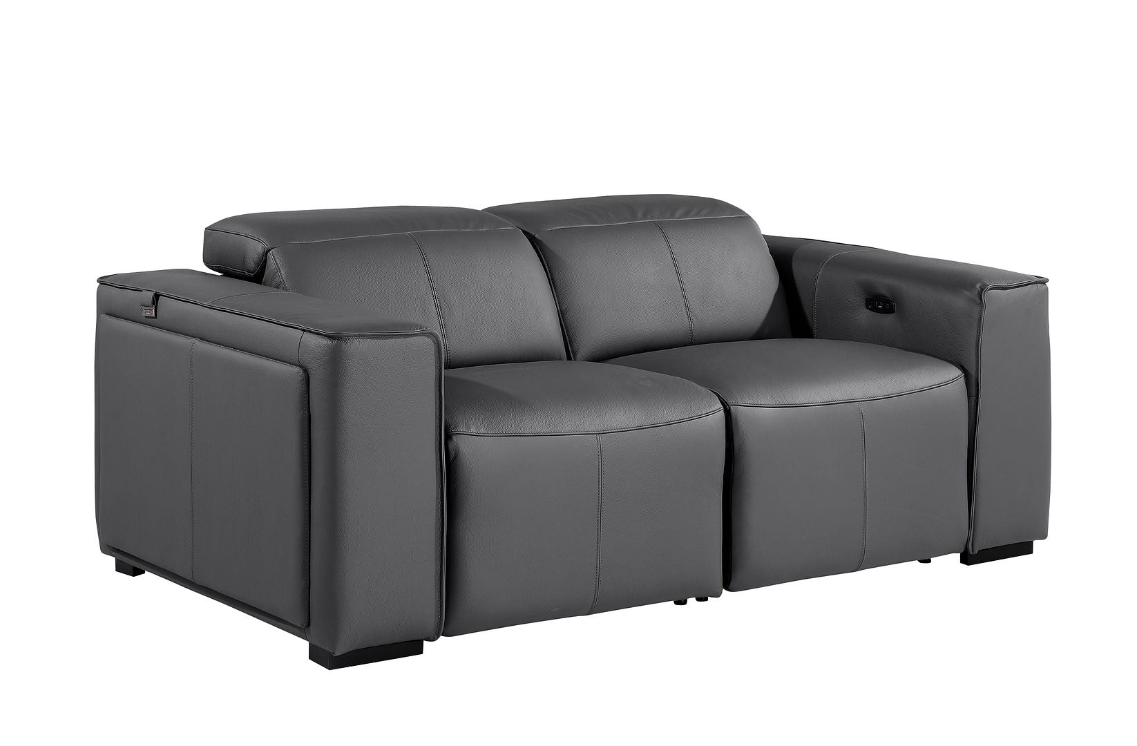 1224 Divanitalia 2-Piece Modular Power Reclining Loveseat in Top Grain Italian Leather with 2 Power Recliners & Power Headrests