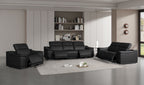 2679 Power Reclining Sofa, Loveseat & Chair Set in Genuine Leather - 5 Recliners - Black - SKU 2679-BLACK-6.5-HT-3PC - view 2