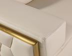 1111 Divanitalia 2-Piece Sofa Set with Adjustable Headrest in Top-grain Italian Leather - Cream - SKU 1111-BEIGE-2PC - view 11