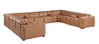 1224 Divanitalia 12-Piece U-Shaped Sectional Sofa in Top Grain Italian Leather with 4 Power Recliners & Power Headrests