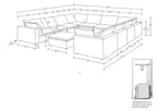 1100 Divanitalia 11-Piece U-Shaped Sectional Sofa in Top-grain Italian Leather