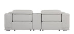 9762 Divanitalia 3-Piece Modular Power Reclining Console Loveseat with 2 Power Recliners in Top Grain Italian Leather