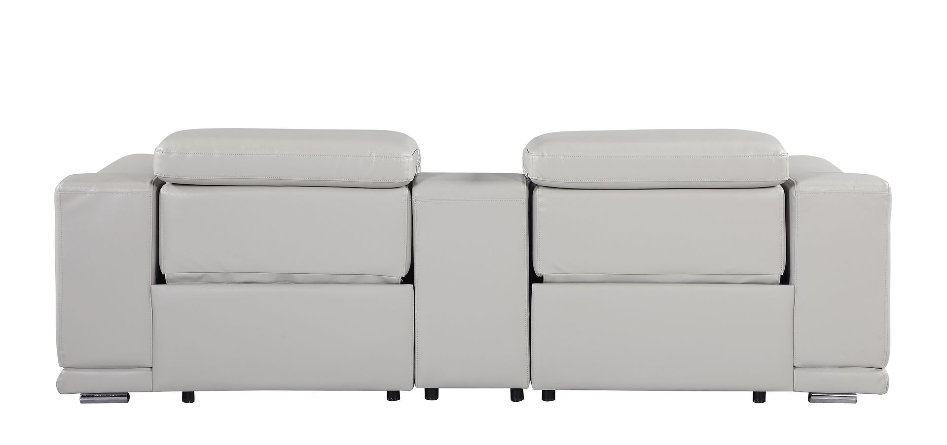 9762 Divanitalia 3-Piece Modular Power Reclining Console Loveseat with 2 Power Recliners in Top Grain Italian Leather