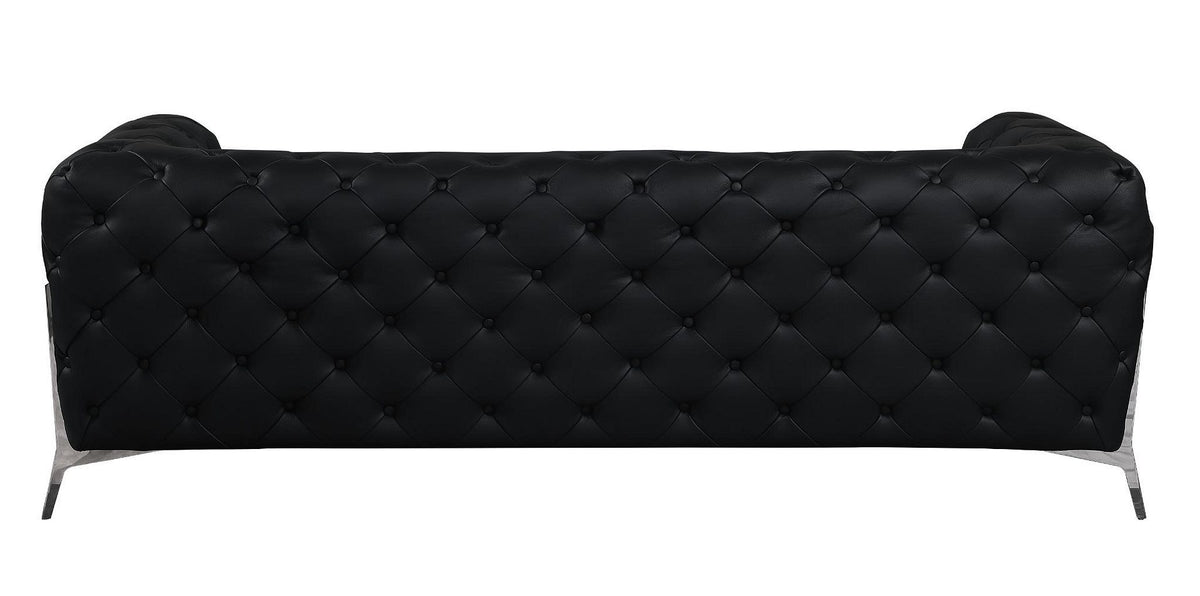 970 Divanitalia 3-Piece Sofa Set in Top-grain Italian Leather - Black - SKU 970- BLACK 3PC (S/CH/CH) - GROUP - view 2