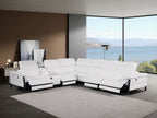 1246 Divanitalia 7-Piece L-Shaped Modular Power Reclining Sectional Sofa with 4 Power Recliners and Power Headrests - Top Grain Italian Leather