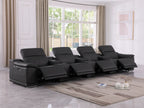 9762 Divanitalia 7-Piece Modular Top Grain Italian Leather Power Reclining Sofa with 4 Power Recliners