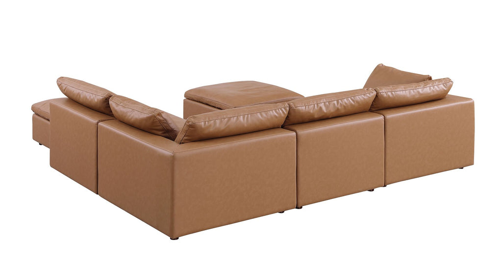 1100 Divanitalia 6-Piece Right Arm Facing 3-Seat Sectional Sofa - Top-grain Italian Leather