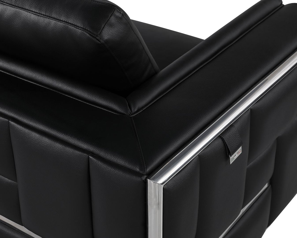 1130 Divanitalia Chair in Top-grain Italian Leather - Black - SKU 1130-BLACK-CH - view 9