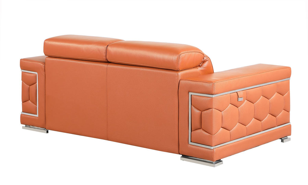 692 Divanitalia 2-Piece Sofa Set with Adjustable Headrest in Top-grain Italian Leather - Camel - SKU 692- CAMEL 2PC (S/L) - GROUP - view 9