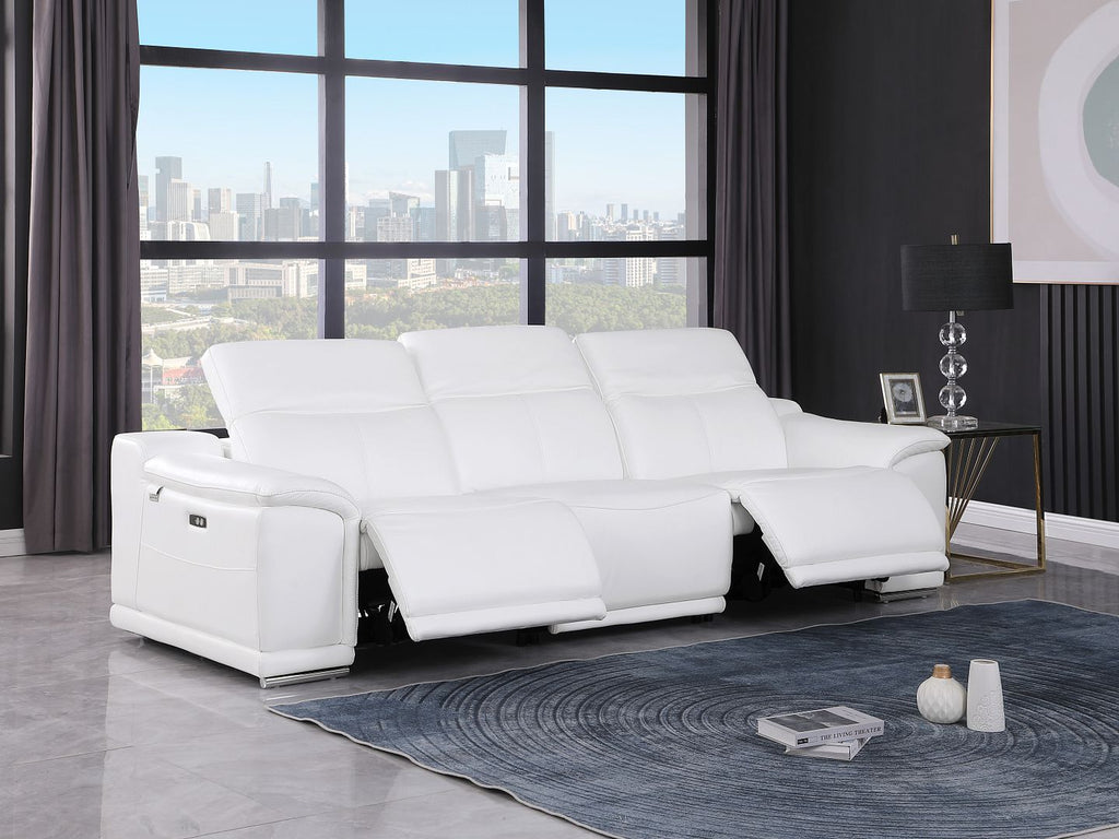 9762 Divanitalia 3-Piece Modular Power Reclining Sofa with 2 Power Recliners in Top Grain Italian Leather