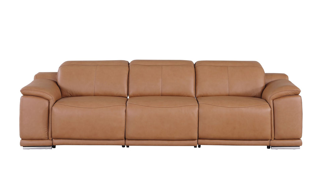 9762 Divanitalia 3-Piece Modular Power Reclining Sofa with 3 Power Recliners in Top Grain Italian Leather