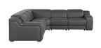 1116 Divanitalia 5-Piece L-Shaped Sectional Sofa in Top Grain Italian Leather with 3 Power Recliners & Power Headrests - Dark Grey - SKU 1116-DK-GREY-5PC-3PWR-SECTIONAL- GROUP - view 4
