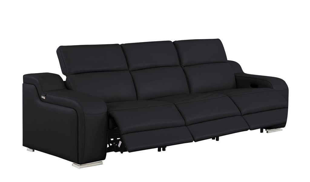 1116 Divanitalia 3-Piece Modular Power Reclining Sofa in Top Grain Italian Leather with 3 Power Recliners & Power Headrests