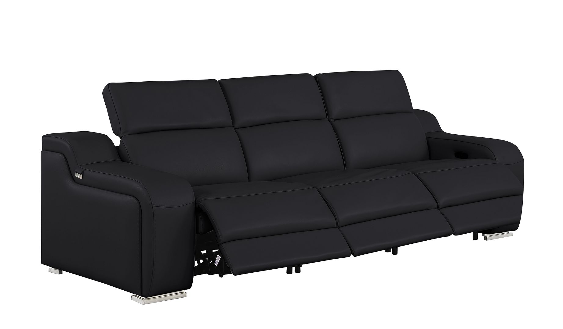 1116 Divanitalia 3-Piece Modular Power Reclining Sofa in Top Grain Italian Leather with 3 Power Recliners & Power Headrests