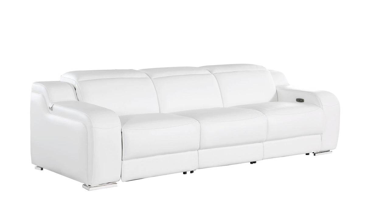 1116 Divanitalia 3-Piece Modular Power Reclining Sofa in Top Grain Italian Leather with 3 Power Recliners & Power Headrests - White - SKU 1116-WHITE-3.3-HT - view 4