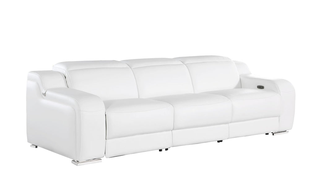 1116 Divanitalia 3-Piece Modular Power Reclining Sofa in Top Grain Italian Leather with 3 Power Recliners & Power Headrests