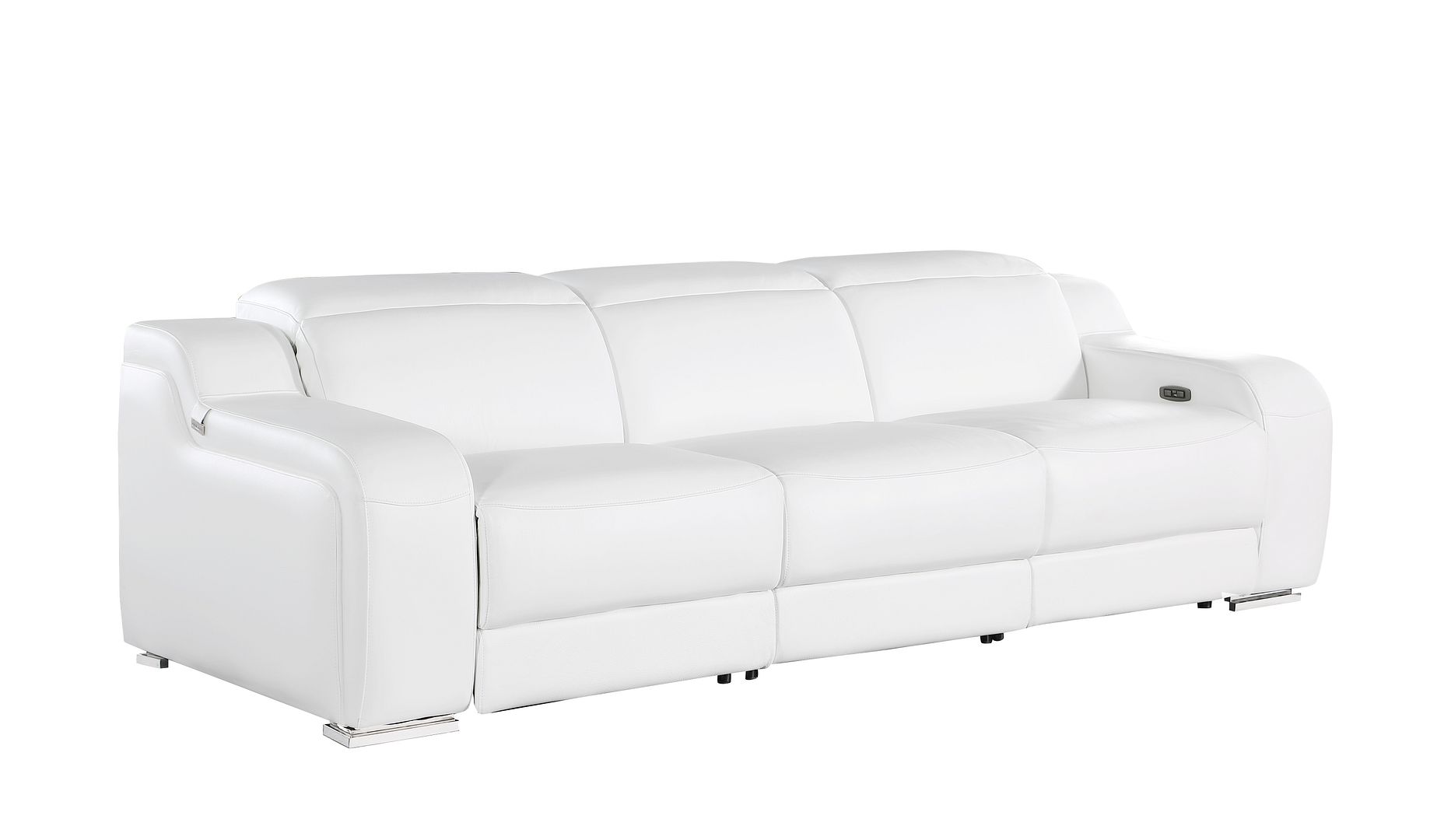 1116 Divanitalia 3-Piece Modular Power Reclining Sofa in Top Grain Italian Leather with 3 Power Recliners & Power Headrests