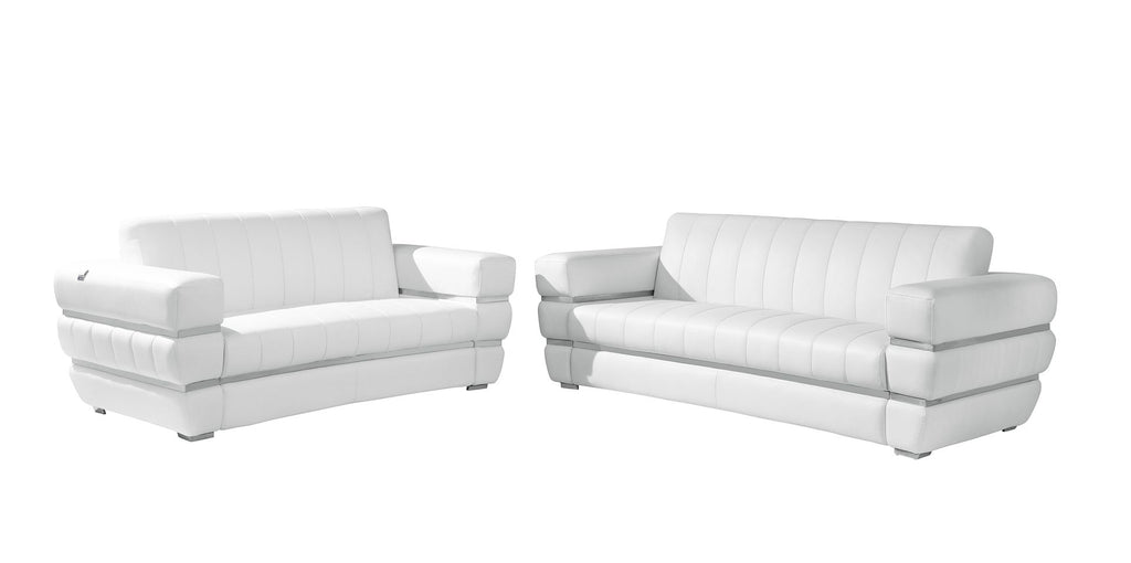 904 Divanitalia 2-Piece Sofa Set in Top-grain Italian Leather - White - SKU 904- WHITE 2PC (S/L) - GROUP - view 2