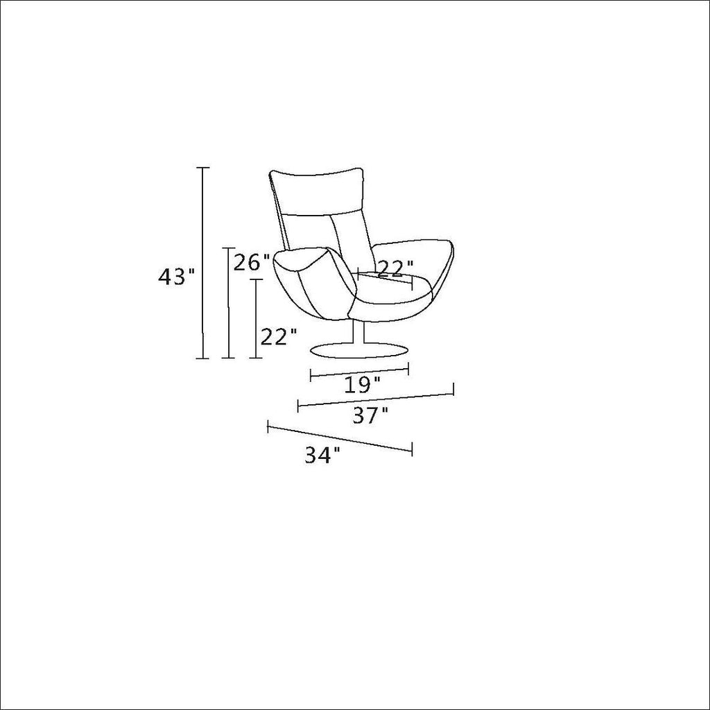 C74 Divanitalia Swivel Chair in Top-grain Italian Leather