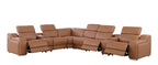 1116 Divanitalia 8-Piece L-Shaped Sectional Sofa in Top Grain Italian Leather with 3 Power Recliners & Power Headrests