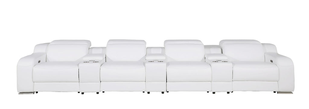 1116 Divanitalia 7-Piece Modular Power Reclining Sofa in Top Grain Italian Leather with 4 Power Recliners & Power Headrests - White - SKU 1116-WHITE-S-7.4-HT - view 3