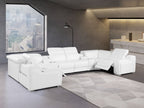 1116 Divanitalia 8-Piece U-Shaped Sectional Sofa in Top Grain Italian Leather with 2 Power Recliners & Power Headrests - White - SKU 1116-WHITE-8PC-2PWR-U-SECTIONAL-GROUP - view 2