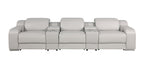1116 Divanitalia 5-Piece Modular Power Reclining Sofa in Top Grain Italian Leather with 3 Power Recliners & Power Headrests