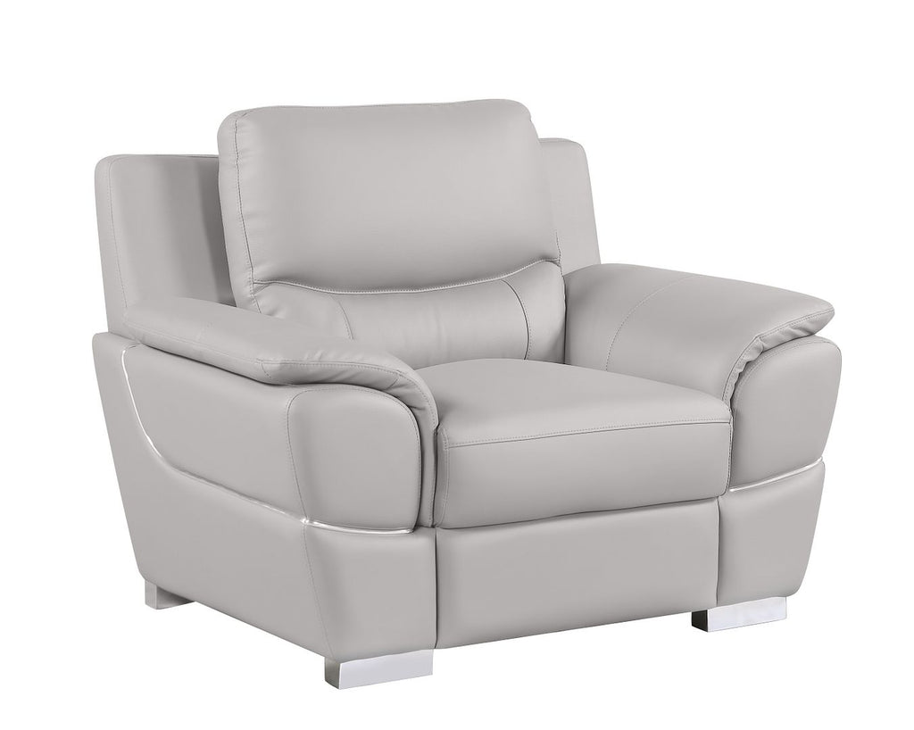 4572 Modern Genuine Leather Chair - Light Grey - SKU 4572-CH-LT-GREY - view 2