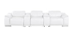 2679 Genuine Leather Sofa with 3 Power Recliners & Dual Storage Consoles