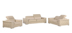 296 Modern Genuine Leather 3-Piece Sofa Set - Beige - SKU 296-BEIGE-3PC - view 2