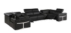1126 Divanitalia 8-Piece U-Shaped Sectional Sofa in Top Grain Italian Leather with 2 Power Recliners & Power Headrests