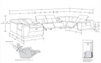 9762 Divanitalia 8-Piece U-Shaped Top Grain Italian Leather Sectional Sofa with 4 Power Recliners