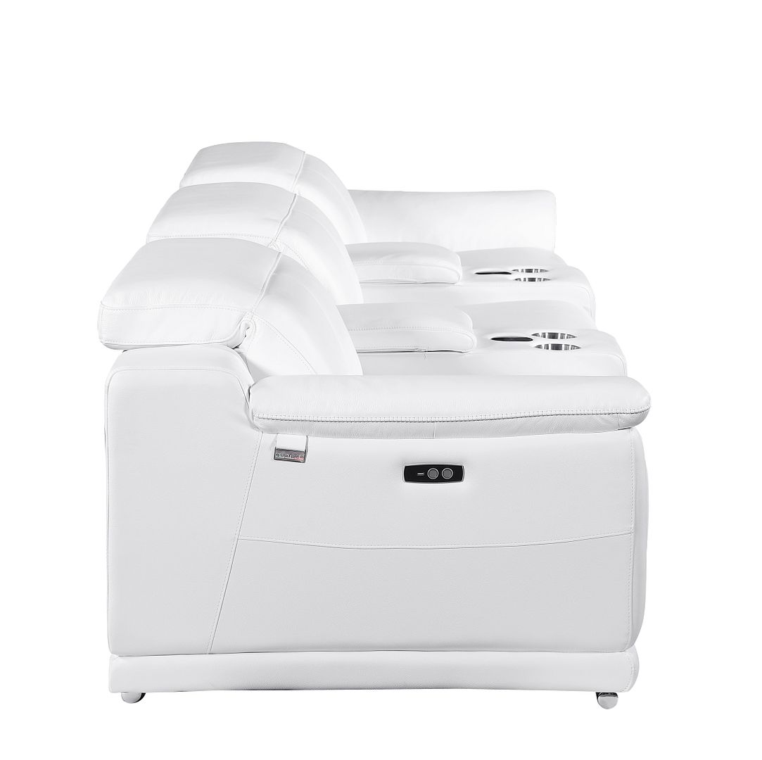9762 Divanitalia 5-Piece Modular Power Reclining Sofa and Loveseat Set with 3 Power Recliners in Top Grain Italian Leather