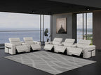 1126 Divanitalia 8-Piece Modular Power Reclining Sofa & Loveseat Set in Top Grain Italian Leather with 5 Power Recliners & Power Headrests - Light Grey - SKU 1126-LT_GREY-8.5-HT - view 2