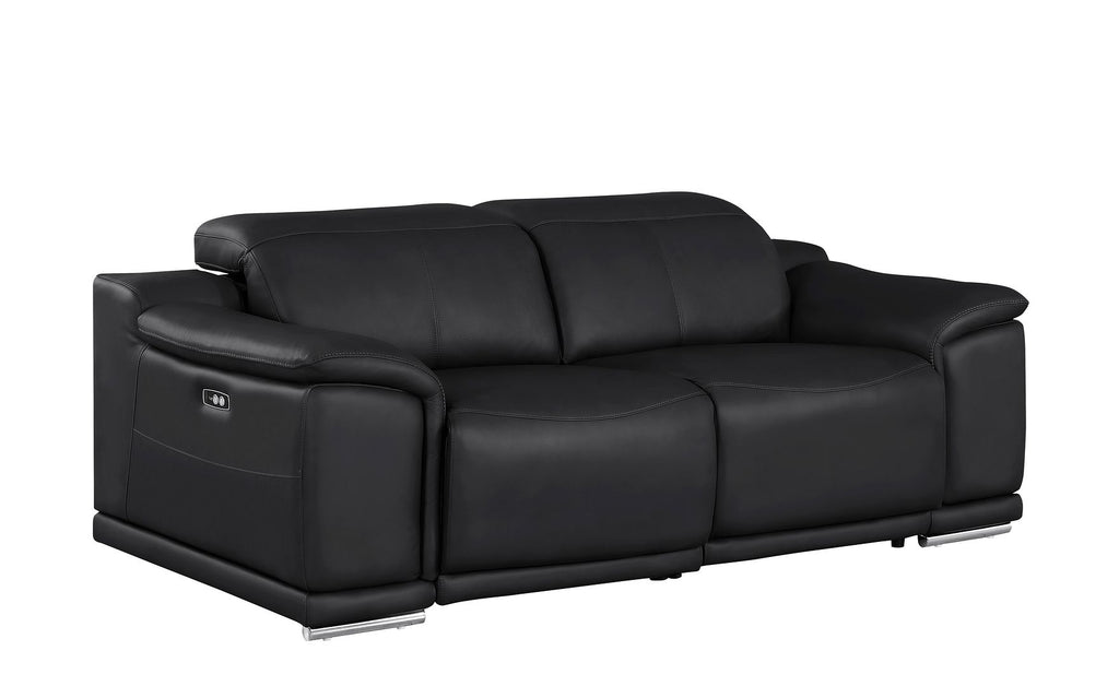 2679 Genuine Leather Loveseat with Dual Power Recliners - Black - SKU 2679-BLACK-2.2-HT - view 4