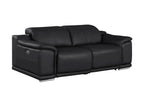 2679 Genuine Leather Loveseat with Dual Power Recliners - Black - SKU 2679-BLACK-2.2-HT - view 4