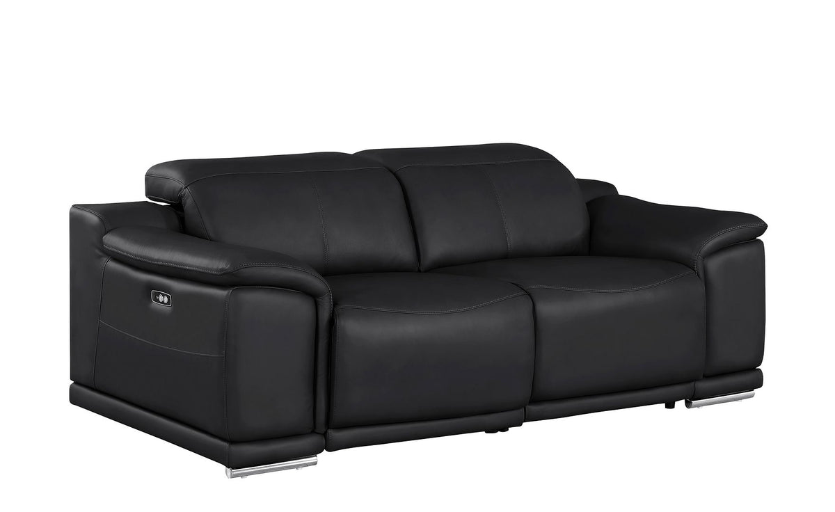 2679 Genuine Leather Loveseat with Dual Power Recliners - Black - SKU 2679-BLACK-2.2-HT - view 4
