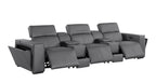 1224 Divanitalia 8-Piece Modular Power Reclining Sofa & Loveseat Set in Top Grain Italian Leather with 5 Power Recliners & Power Headrests - Dark Grey - SKU 1224-DK-GREY-8.5-HT-2PC - view 6