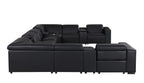 1208 12 Piece U-Shaped Leather Sectional Sofa with 4 Power Recliners & Power Headrest