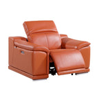 9762 Divanitalia 6-Piece Modular Power Reclining Sofa, Loveseat and Chair Set with 6 Power Recliners in Top Grain Italian Leather - Camel - SKU 9762-CAMEL-6.6-HT-3PC - view 11