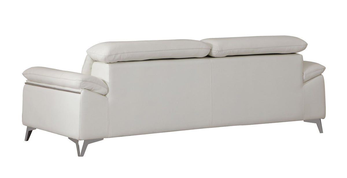727 Divanitalia Sofa with Adjustable Headrest in Top-grain Italian Leather - White - SKU 727-S-WHITE - view 3